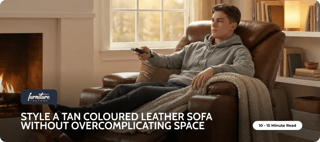 How to Style a Tan Coloured Leather Sofa Without Overcomplicating Your Space - Furniture Instore