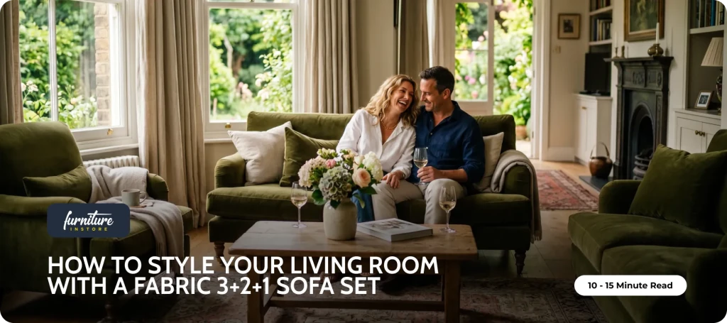 How to Style Your Living Room with a Fabric 3+2+1 Sofa Set - Furniture Instore