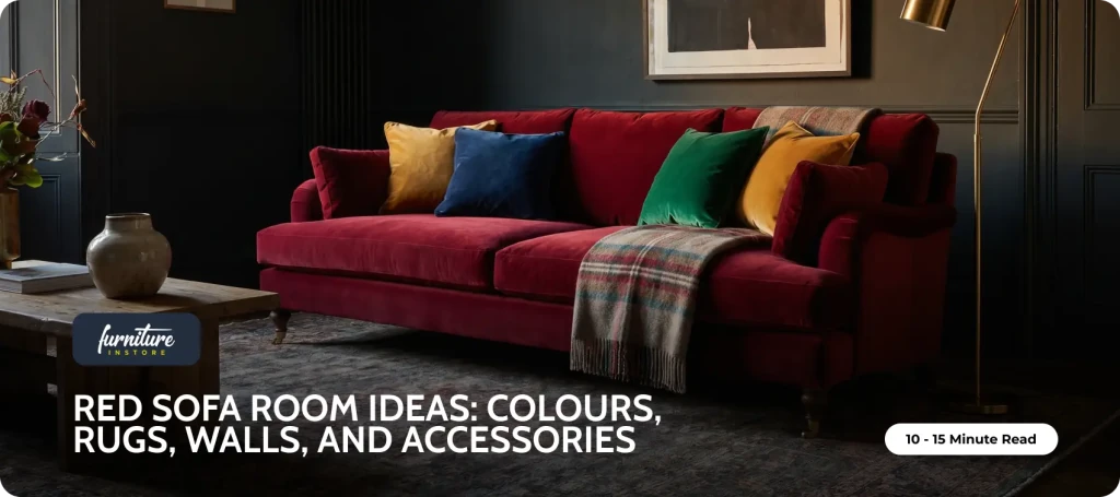Red Sofa Living Room Ideas: Colours, Rugs, Walls, and Accessories - Furniture Instore