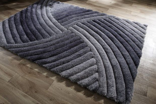 Plush Shaggy Grey Verge Rug