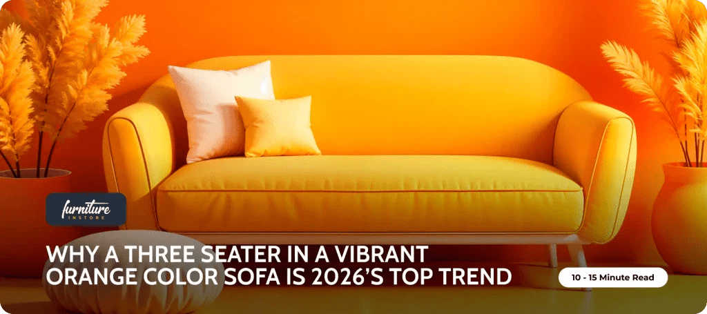 Why a Three Seater Sofa in a Vibrant Orange Color Sofa is 2026’s Top Trend - Furniture Instore