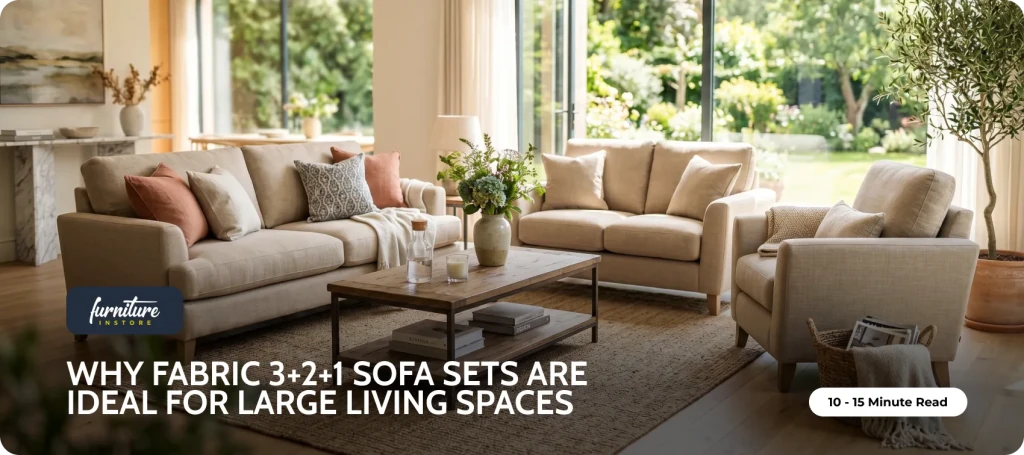 Why Fabric 3+2+1 Sofa Sets Are Ideal for Large Living Spaces - Furniture Instore