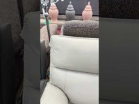Turin Genuine Leather Chalk Electric Power Recliner Armchair - Furniture Instore
