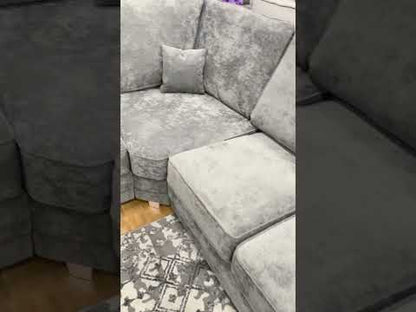 Verona High Back Grey Fabric Corner Sofa - Furniture Instore