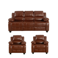 Valerie Tan Leather Modern 3+1+1 Seater Sofa Set