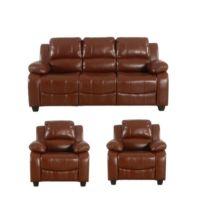 Valerie Tan Leather Modern 3+1+1 Seater Sofa Set