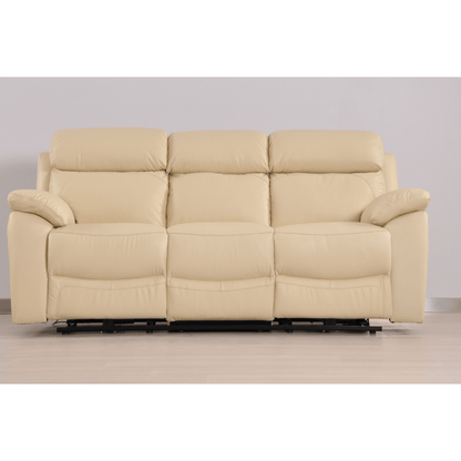 Dandrea Genuine Leather Cream Electric Power Recliner 3+1+1 Seater Sofa Set - Furniture Instore