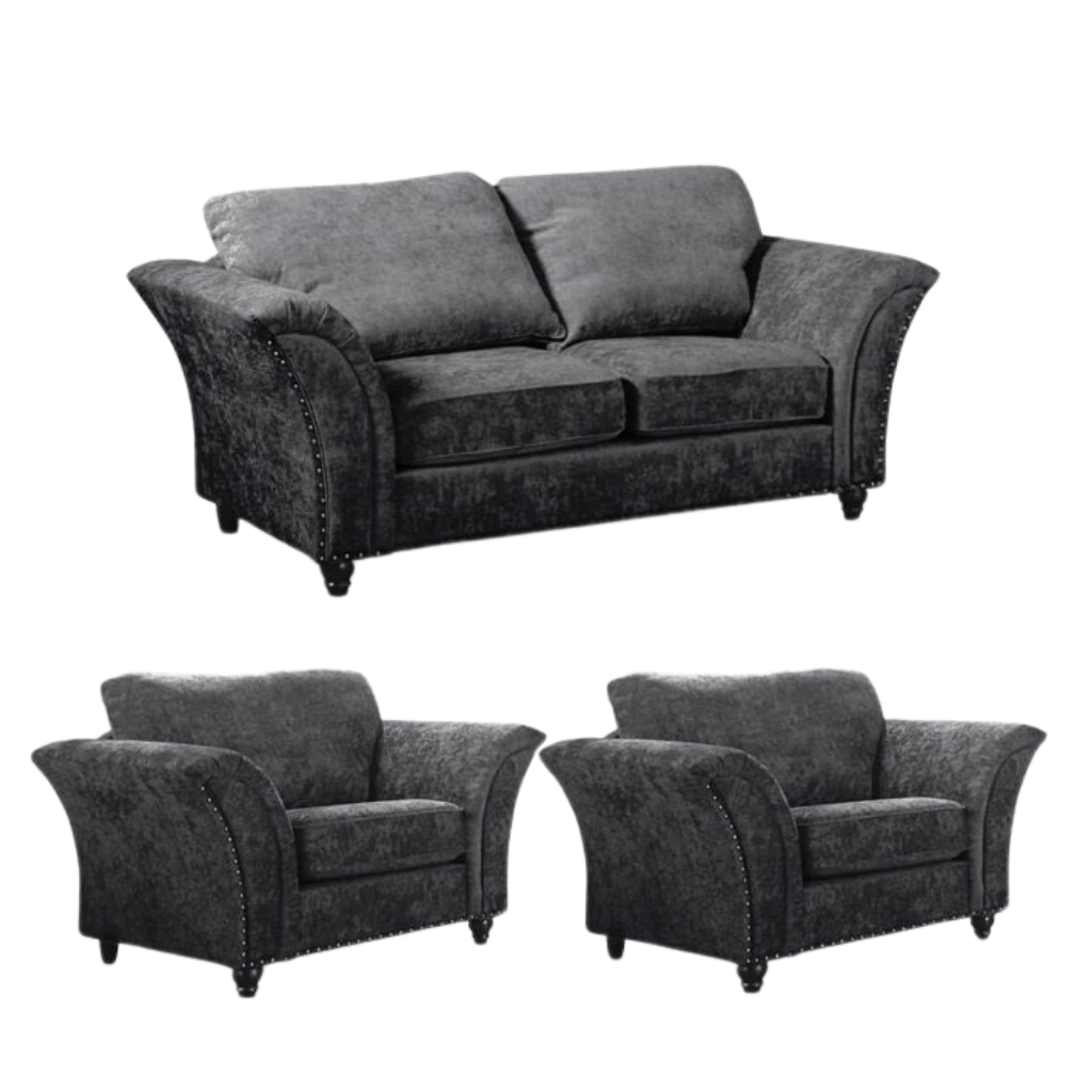 Canterbury Grey Fabric 2+1+1 Seater Sofa Set - Furniture Instore