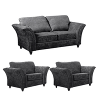 Canterbury Grey Fabric 2+1+1 Seater Sofa Set