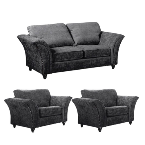 Canterbury Grey Fabric 2+1+1 Seater Sofa Set