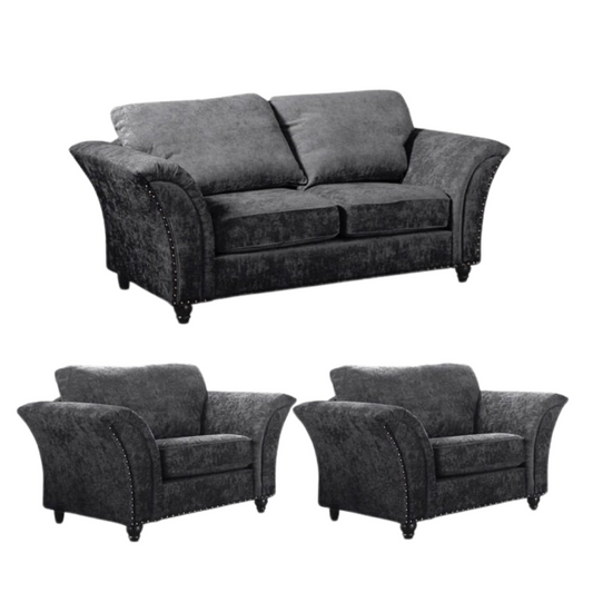 Canterbury Grey Fabric 2+1+1 Seater Sofa Set