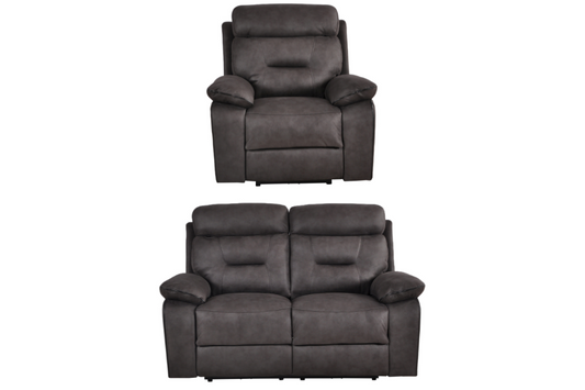 Foster Grey Fabric Electric Recliner 2+1 Seater Sofa Set