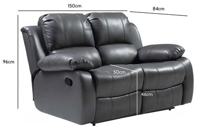 Valencia Grey Leather Manual Recliner 2+1+1 Seater Sofa Set