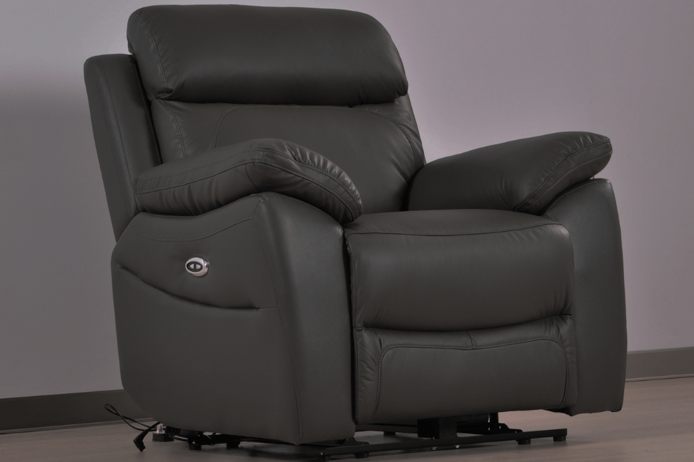 Dandrea Genuine Leather Grey Electric Power Recliner 2+1+1 Seater Sofa Set - Furniture Instore