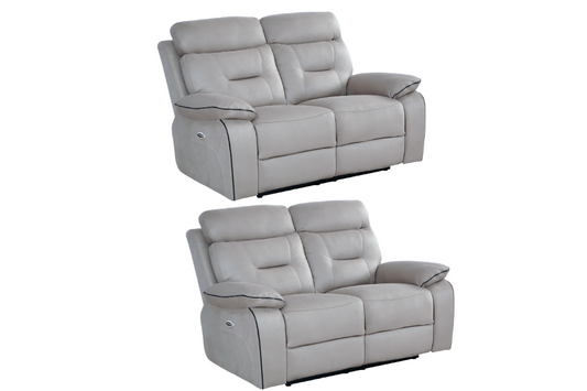 Foster Light Grey Fabric Electric Recliner 2+2 Seater Sofa  Set