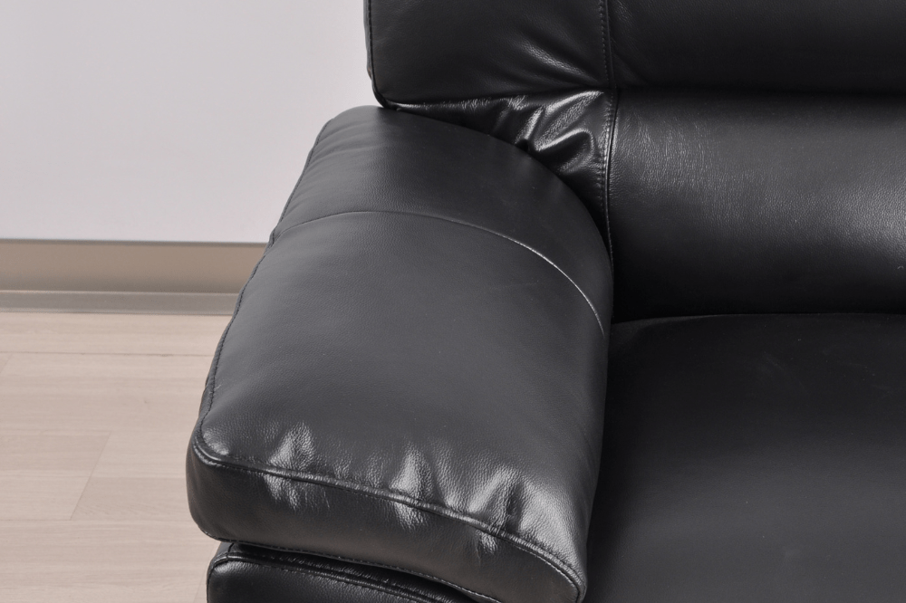 Dalmore Genuine Leather Black 3+2+1 Seater Sofa Set - Furniture Instore