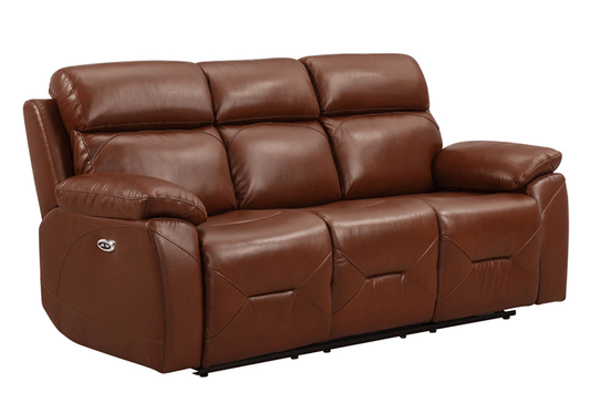 Renato Genuine Leather Tan Electric Power Recliner 3+2 Seater Sofa Set - Furniture Instore