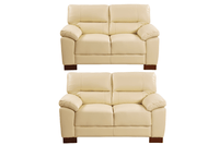 Dalmore Genuine Leather Cream 2+2 Seater Sofa Set