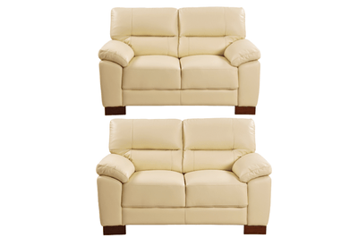 Dalmore Genuine Leather Cream 2+2 Seater Sofa Set