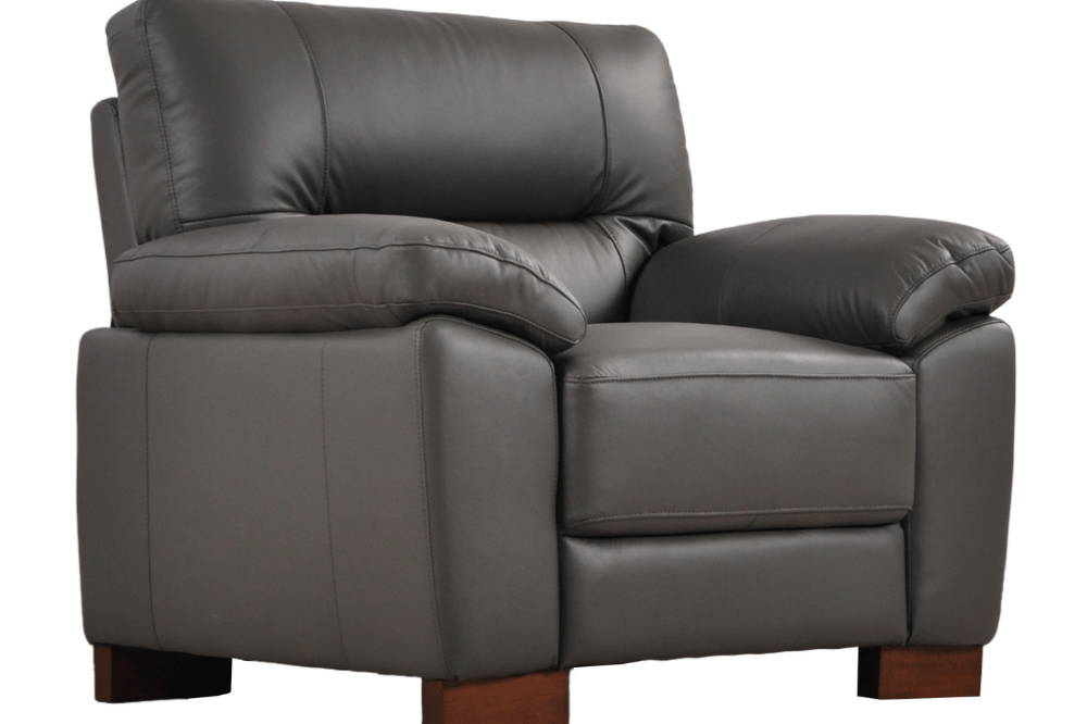 Dalmore Genuine Leather Grey 3+1 Seater Sofa Set - Furniture Instore