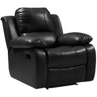 Valencia Black Leather Manual Recliner 2+1 Seater Sofa Set - Furniture Instore