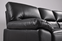 Dalmore Genuine Leather Black 3+1 Seater Sofa Set - Furniture Instore