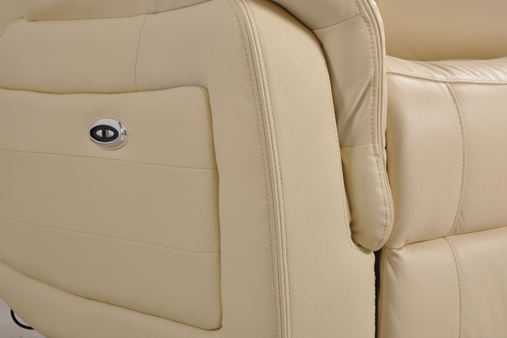 Cidliano Genuine Leather Cream Electric Power Recliner 2+2 Seater Sofa  Set