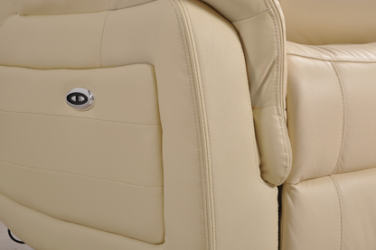 Cidliano Genuine Leather Cream Electric Power Recliner 2+2 Seater Sofa  Set