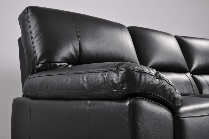 Dalmore Genuine Leather Black 3+3 Seater Sofa Set - Furniture Instore