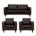 Box Brown Leather 3+1+1 Seater Sofa Set