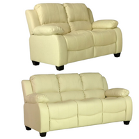 Valerie Cream Leather Modern 3+2 Seater Sofa Set