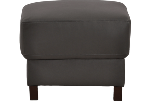 Dalmore Genuine Leather Grey Footstool - Furniture Instore