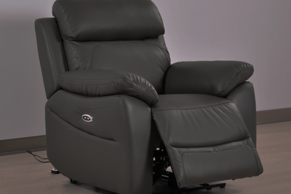 Dandrea Genuine Leather Grey Electric Power Recliner 3+1+1 Seater Sofa Set - Furniture Instore