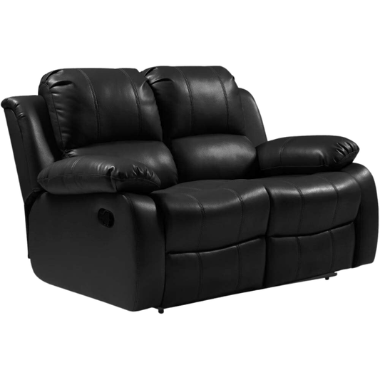 Valencia Black Leather Manual Recliner 2+2 Seater Sofa Set - Furniture Instore