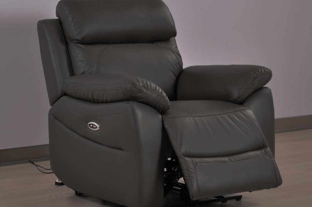 Dandrea Genuine Leather Grey Electric Power Recliner 2+1 Seater Sofa Set - Furniture Instore