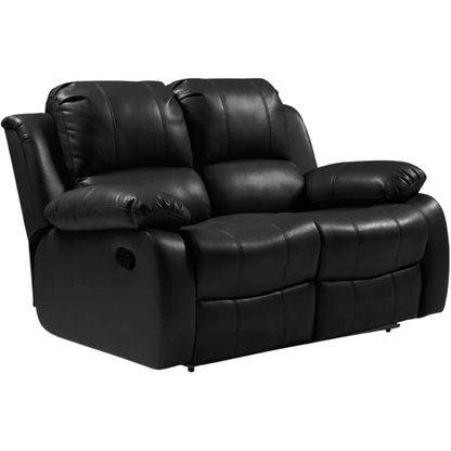 Valencia Black Leather Manual Recliner 3+2 Seater Sofa Set - Furniture Instore