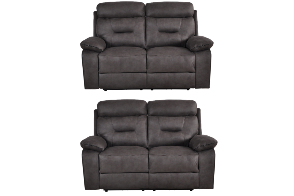Foster Grey Fabric Electric Recliner 2+2 Seater Sofa Set