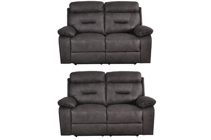 Foster Grey Fabric Electric Recliner 2+2 Seater Sofa Set