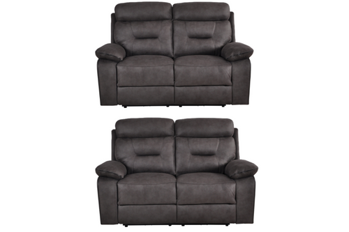 Foster Grey Fabric Electric Recliner 2+2 Seater Sofa Set
