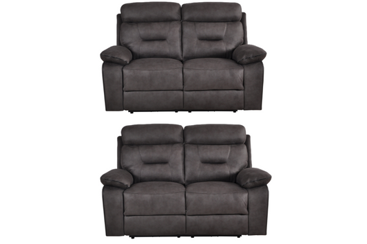 Foster Grey Fabric Electric Recliner 2+2 Seater Sofa Set