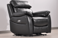 Dandrea Genuine Leather Black Electric Power Recliner 3+1 Seater Sofa Set - Furniture Instore