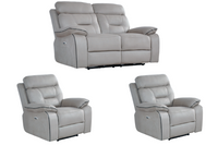 Foster Light Grey Fabric Electric Recliner 2+1+1 Seater Sofa Set