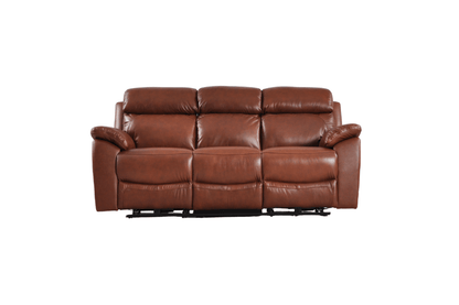 Dandrea Genuine Leather Tan Electric Power Recliner 3+3 Seater Sofa Set - Furniture Instore