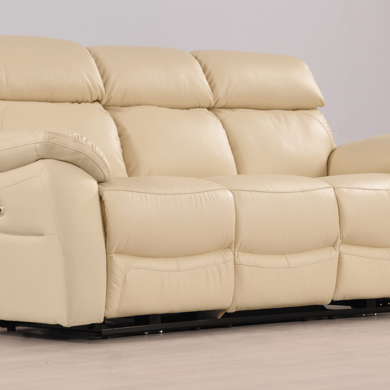 Dandrea Genuine Leather Cream Electric Power Recliner 3+3 Seater Sofa Set - Furniture Instore