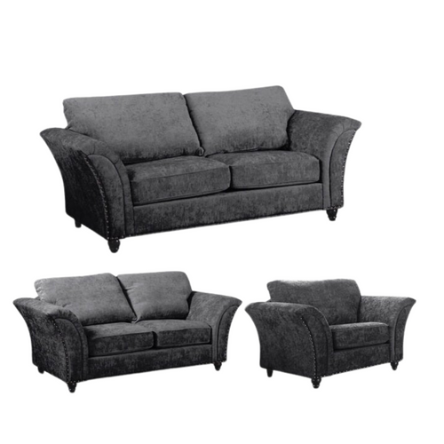 Canterbury Grey Fabric 3+2+1 Seater Sofa Set