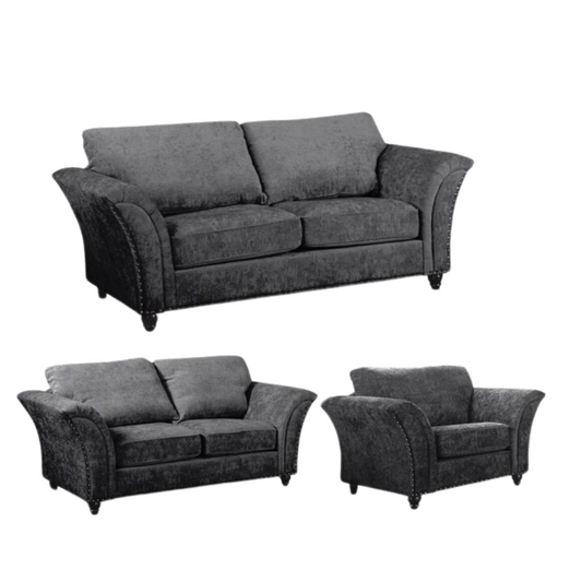 Canterbury Grey Fabric 3+2+1 Seater Sofa Set