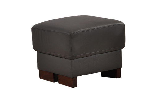 Dalmore Genuine Leather Grey Footstool