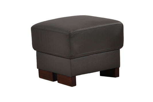 Dalmore Genuine Leather Grey Footstool