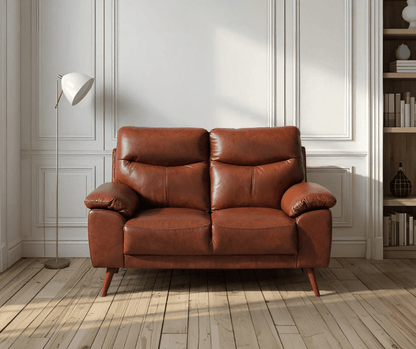 Vantage Genuine Leather Tan 3+2+1 Seater Sofa Set - Furniture Instore