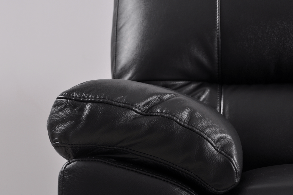 Dalmore Genuine Leather Black 3+2+1 Seater Sofa Set - Furniture Instore